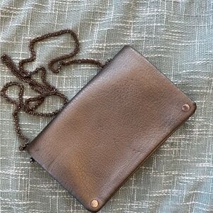 Elegant Metallic Bronze Crossbody Bag